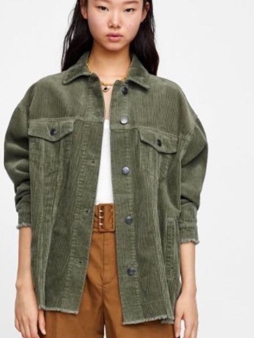Zara Corduroy Olive Green Jacket